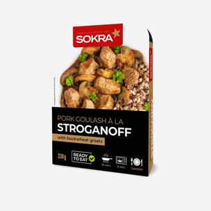 Sokra Vepřový guláš a la Stroganov s pohankou 330g